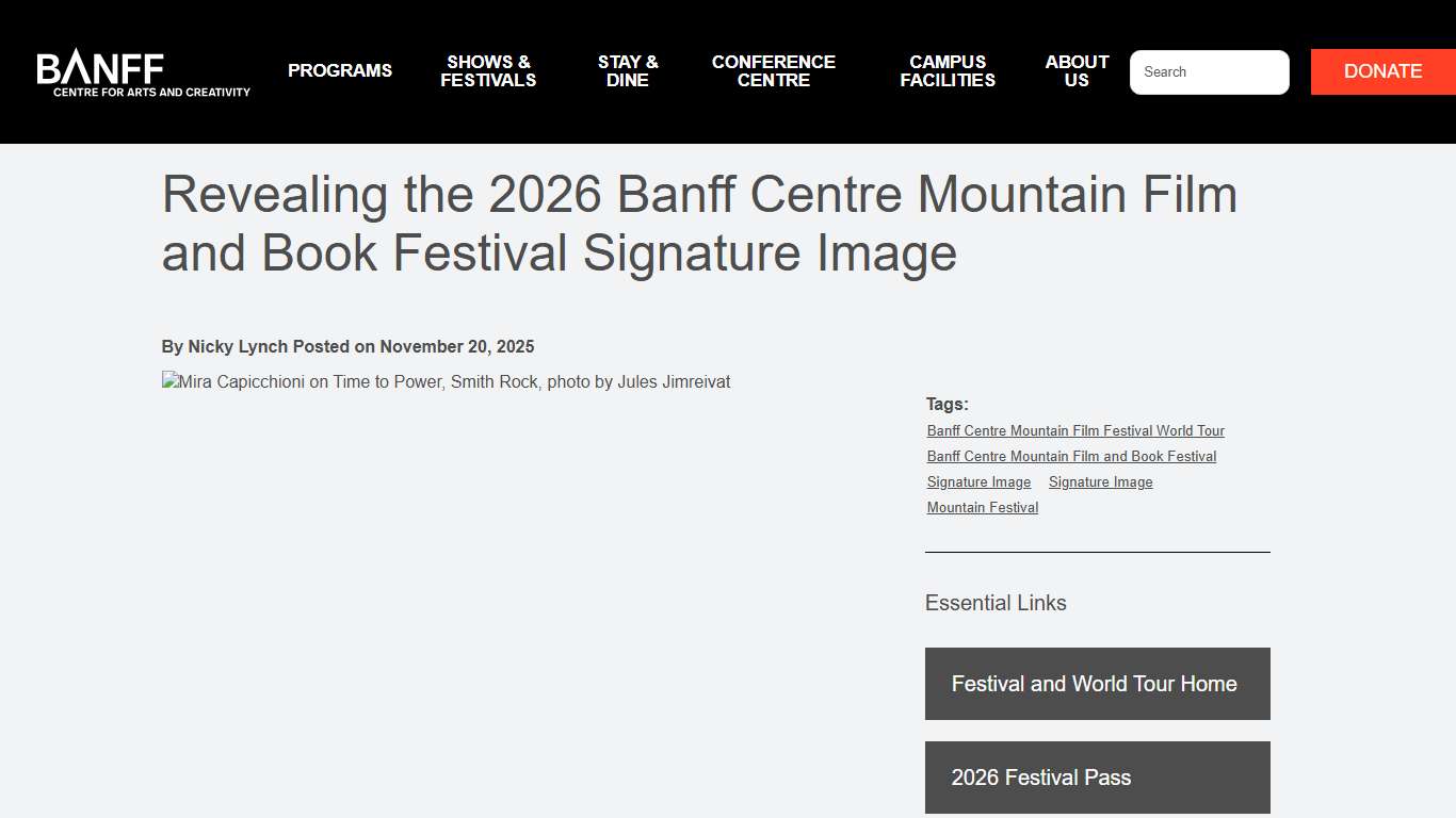 Revealing the 2026 Banff Centre Mountain Film and Book Festival Signature Image Banff Centre for Arts and Creativity