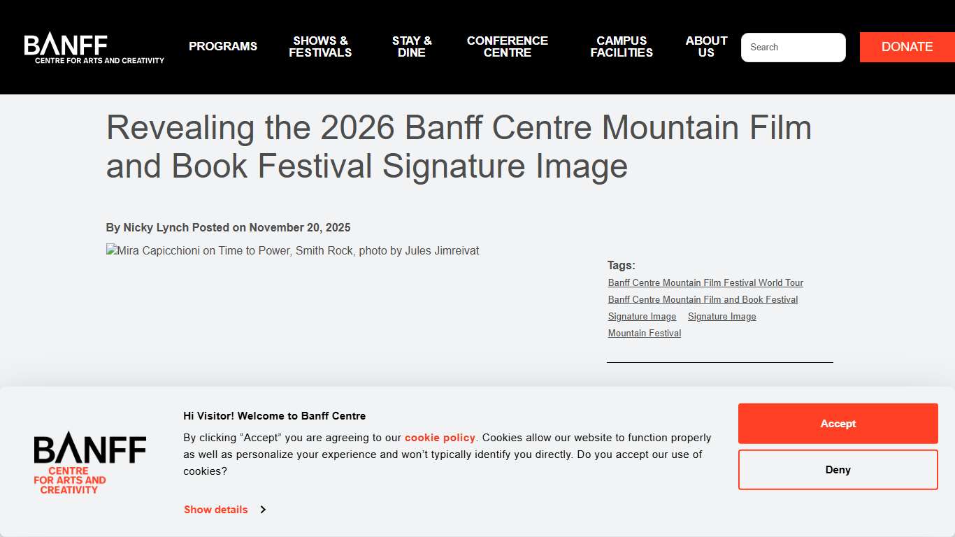 Revealing the 2026 Banff Centre Mountain Film and Book Festival Signature Image Banff Centre for Arts and Creativity